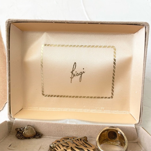 Nude Vintage Earrings Box Vintage Necklace Velvet Case Jewerly Box Neutral Taupe - Picture 6 of 10